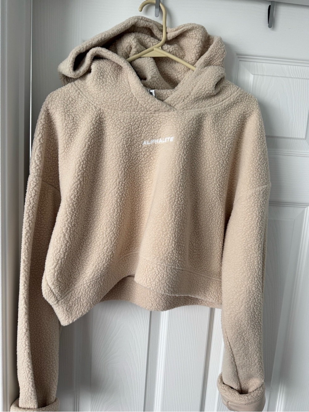 Alphalete Sherpa fuzzy oversized crop hoodie XL